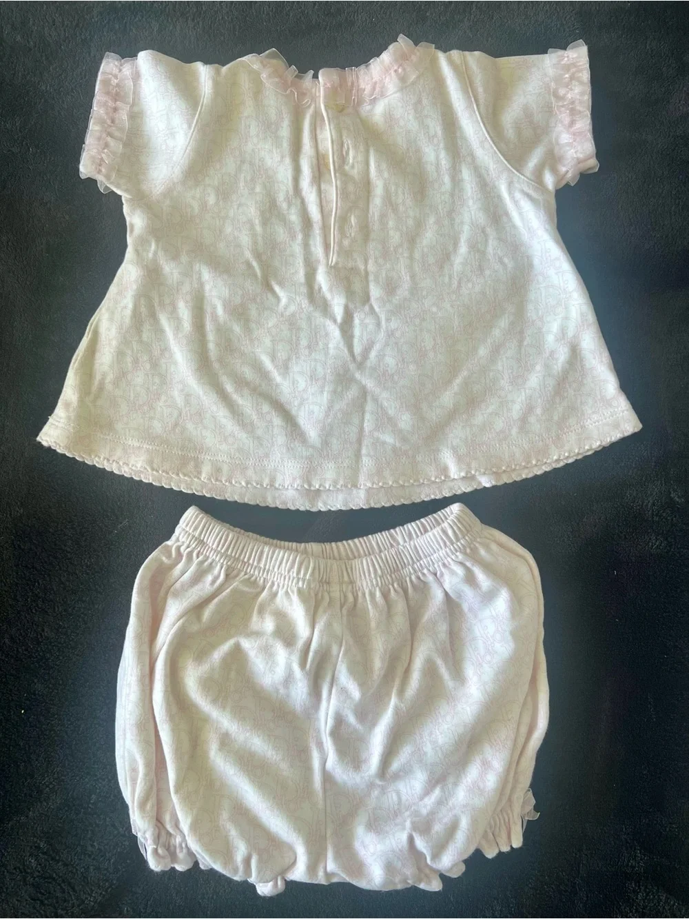 babyDior Pink Ruffle Cotton Baby Headband